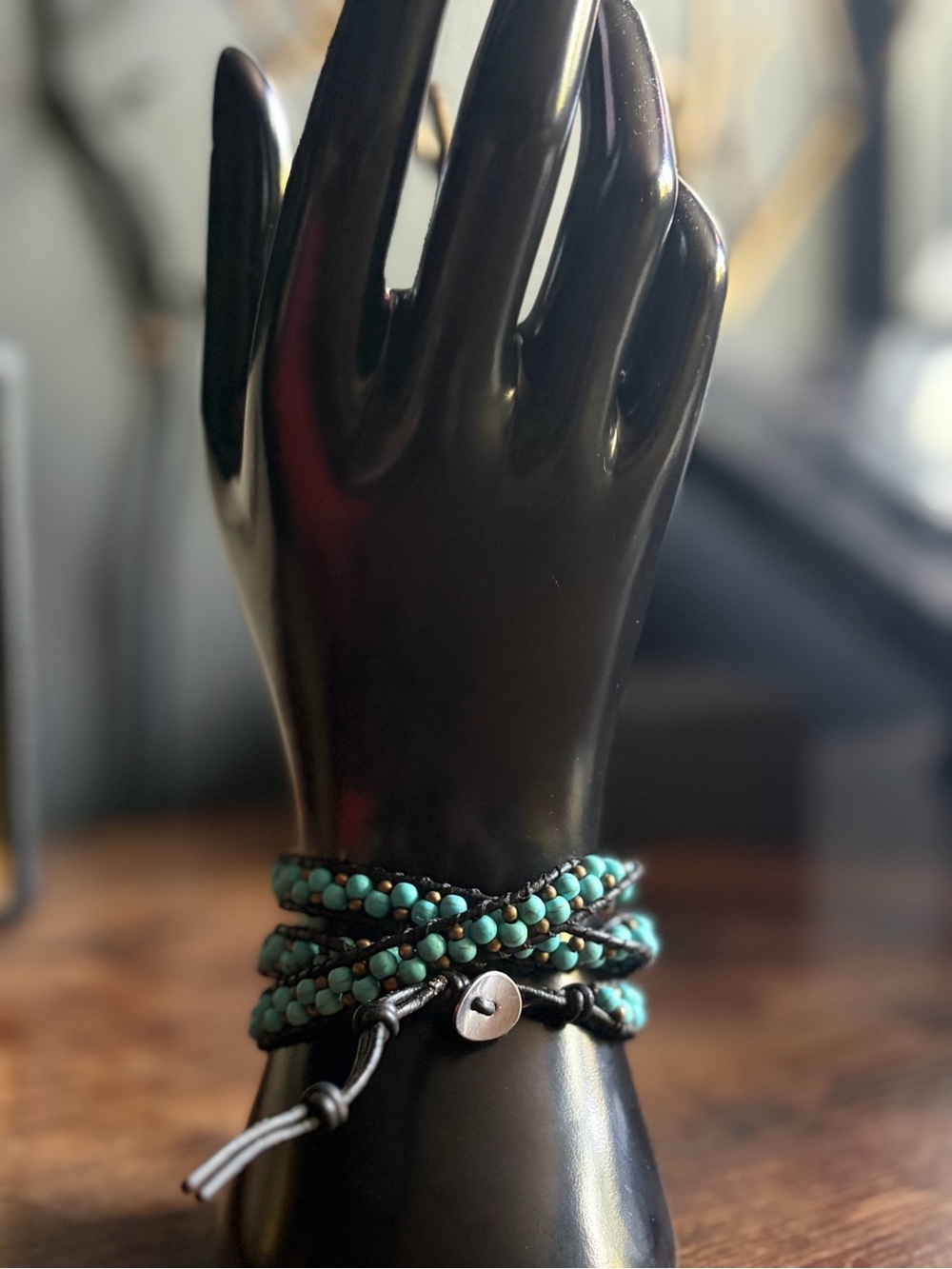 Turquoise Beaded Wrap Bracelet - Women Jewelry